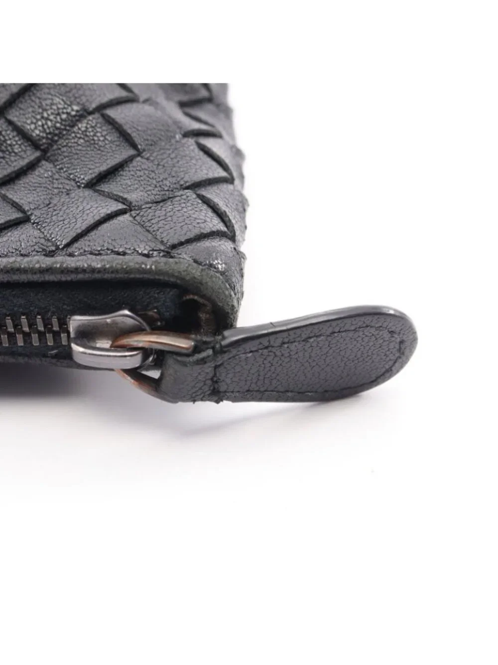 Bottega Veneta Clutch Intrecciato Black Blue Leather